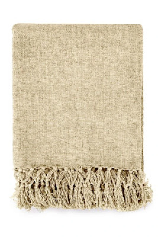 Image of Emma Barclay Darcy Tassel Blanket/throw For Sofa Chair Bed Natural 130X150Cm
