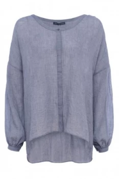 Image of French Connection Betsy Draped Scoop Neck Top Indigo