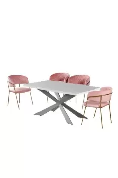Image of 'Atarah Duke' LUX Dining Set a Table and Chairs Set of 4