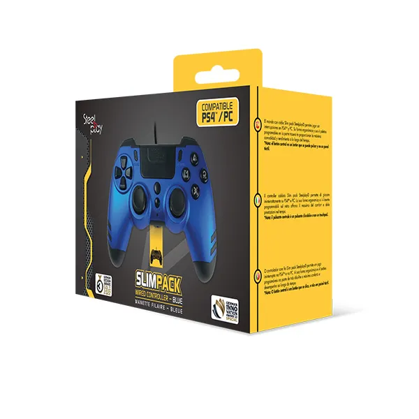 Image of Lexip SteelPlay Slim Pack Wired Controller (Sapphire Blue) - PS4 PS4