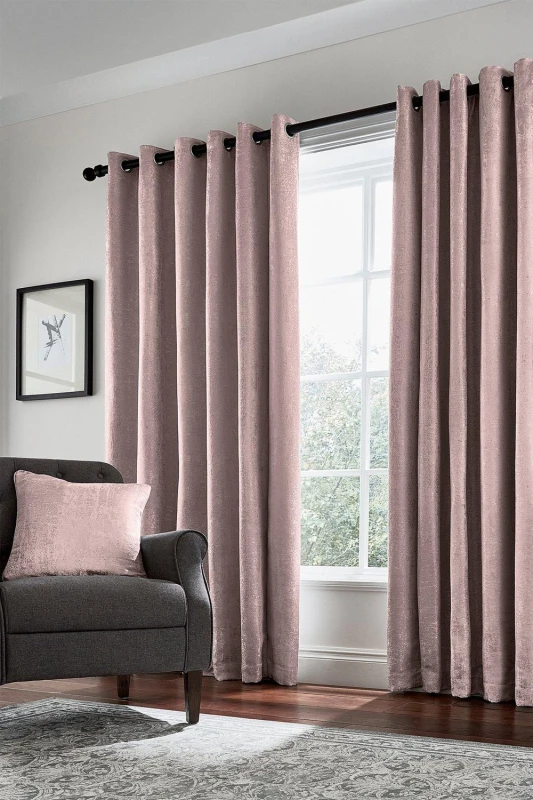 Image of Helena Springfield Helena Springfield 'Roma' Woven Lined Curtains in Dusty Pink Size: 228cm width x 183cm drop Dusty Pink 228cm width x 183cm drop U