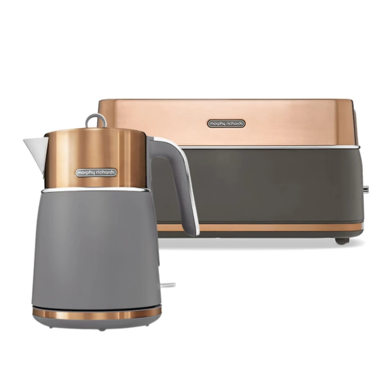 Image of Morphy Richards Signature 1.5L Kettle & 4 Slice Toaster Copper Copper One Size Unisex 5056765430335