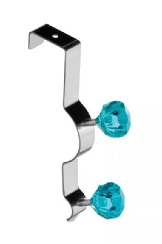 Image of Premier Housewares Over Door Diamantes Double Hook Teal