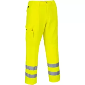 Image of Portwest E046 Mens Class 1 Hi Vis Combat Trousers Yellow 4XL 31"