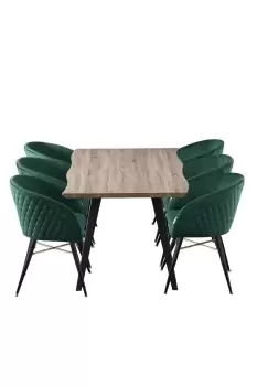 Image of 'Vittorio Rocco' LUX Dining Set a Table and Chairs Set of 6