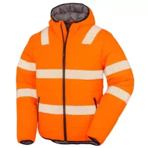 Image of Result Genuine Recycled Unisex Adult Ripstop Safety Jacket (S) (Fluorescent Orange)