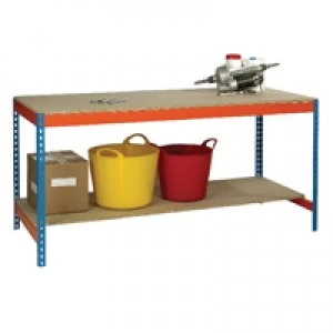 Image of Slingsby Blue and Orange Workbench With Lower Shelf L1800xW900xD900mm 378932