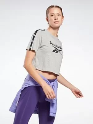 Image of Reebok Training Essentials Tape Pack T-Shirt, Grey, Size 2Xs, Women