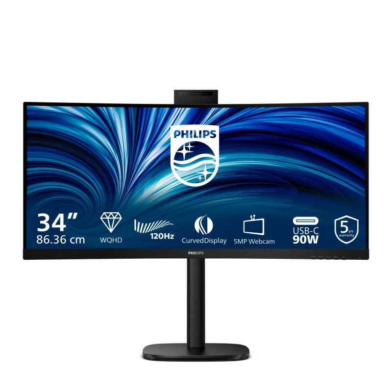 Image of Philips 3000 series 34B2U3600CH/00 computer monitor 86.4cm (34") 3440 x 1440 pixels Wide Quad HD LCD Black 34B2U3600CH/00