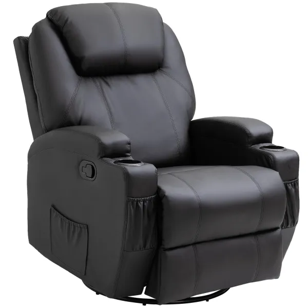 Image of Faux Leather Electric 8 Point Vibration Massage Recliner Sofa Chair