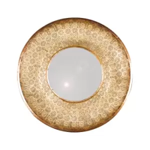 Image of Pacific Gold Metal Round Wall Mirror