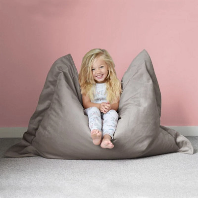 Image of Rucomfy Childrens Velvet Junior Squarbie Beanbag Grey RL69L Unisex