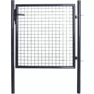 Image of Mesh Garden Gate Galvanised Steel 85.5x100cm Grey Vidaxl Grey