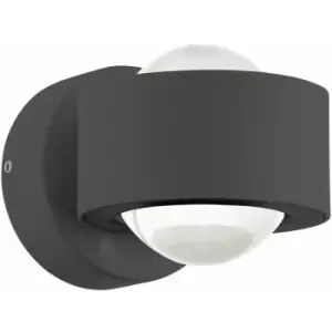 Image of Loops - Wall Light Colour Anthracite Shade Clear Plastic Bulb LED 2x2.5W Included