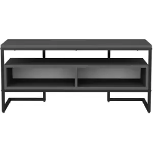 Image of Decorotika - Merrion 110 Cm Wide Modern tv Stand, tv Unit, tv Cabinet Storage With Open Shelves - Black And Anthracite - Black / Anthracite