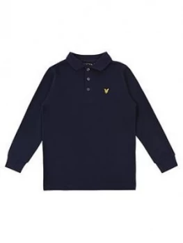 Image of Lyle & Scott Boys Classic Long Sleeve Polo, Navy, Size 7-8 Years
