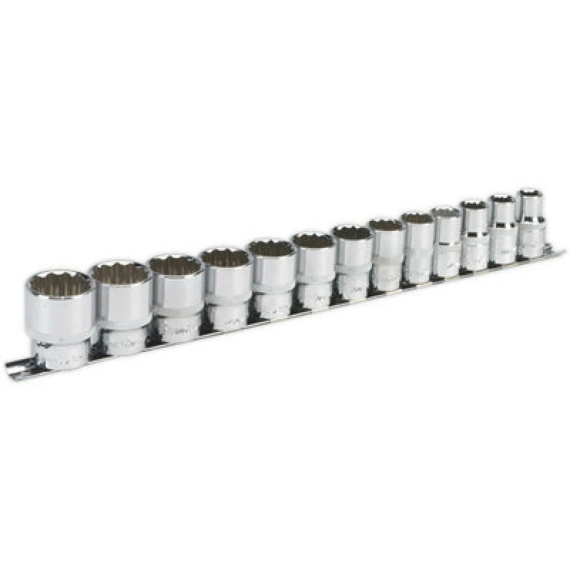 Image of Loops 13 PACK Socket Set - 1/2" Imperial Square Drive - 12 Point Sockets HIGH TORQUE Multi