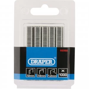 Image of Draper Staples 12mm Pack of 1000
