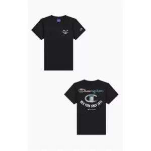 Image of Champion Back Print T-Shirt Junior Boys - Black