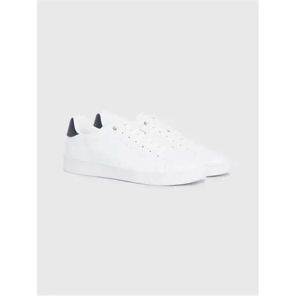 Image of Tommy Hilfiger COURT CUPSOLE LEATHER GOLD Low Trainers 7 (41) White 12655301270