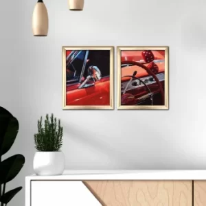 Image of 2ACT-005 Multicolor Decorative Framed MDF Painting (2 Pieces)