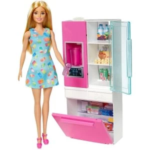Image of Barbie Doll & Furniture - Kitchen with Blonde Doll Playset