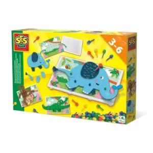Image of SES Creative Mosaic peg board animal puzzles