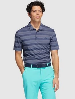 Image of adidas Golf Two Colour Stripe Primegreen Polo - Navy/White, Size L, Men