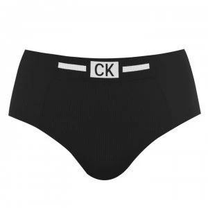 Image of Calvin Klein Core High Waist Bikini Bottoms - Black BEH