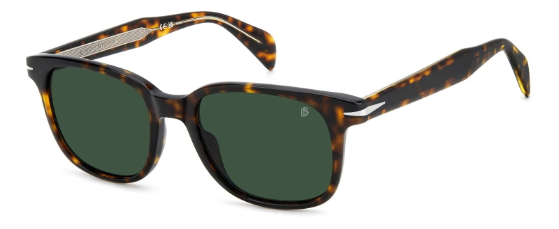 Image of Eyewear By David Beckham Green Acetate Rectangular Sunglasses Black WG0RO Male