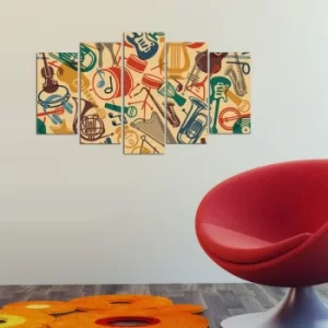 Image of 5M-76 Multicolor Decorative MDF Painting (5 Pieces)