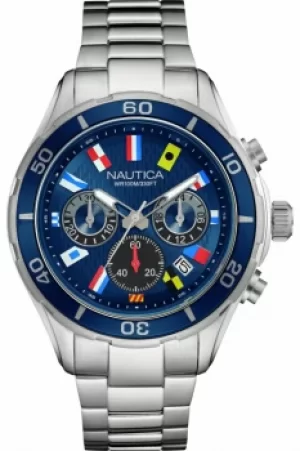 Image of Mens Nautica NST12 Flag Chronograph Watch NAD19549G