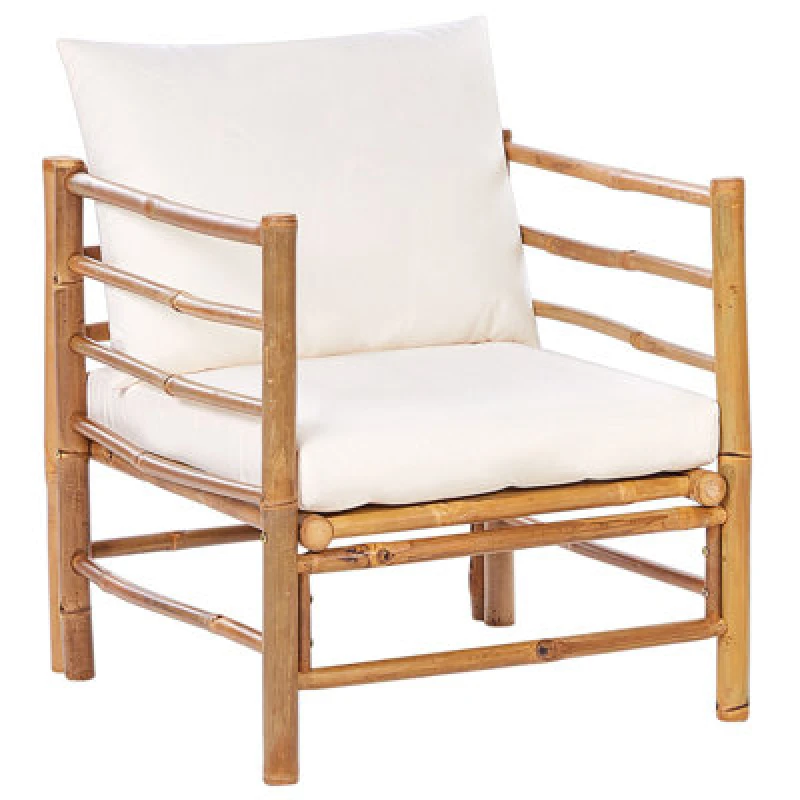Image of Beliani Garden Armchair Cerreto Bamboo Wood Off-White