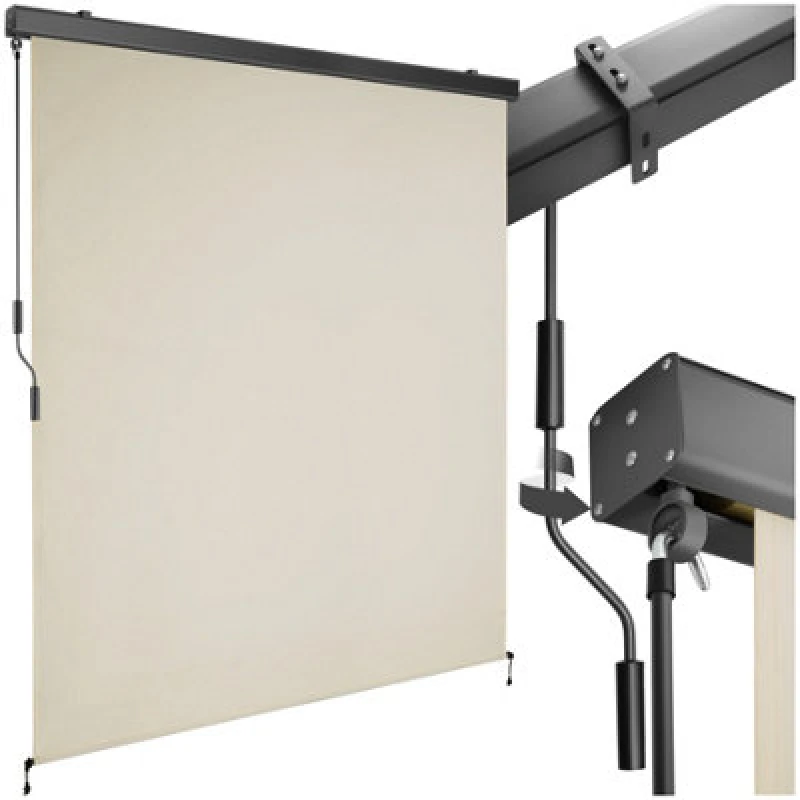 Image of Tectake Vertical Awning Eloise - Installation Materials Included, Retractable, Uv Blocking 160 X 250 Cm - Beige
