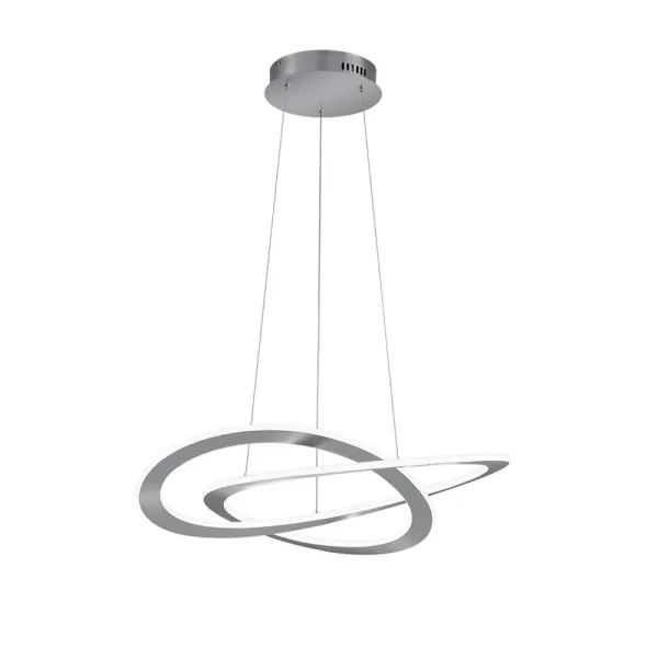 Image of Oakland Modern 52W LED Pendant Ceiling Light Nickel Matt 3000K