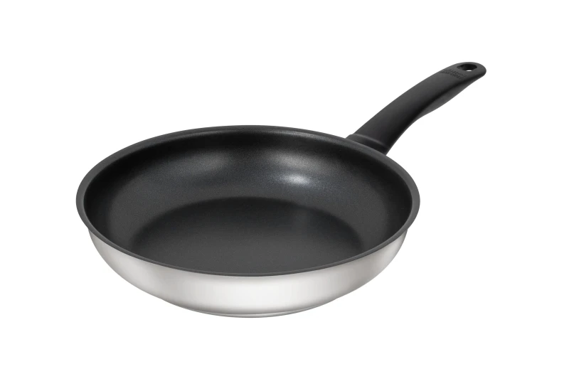 Image of Kuhn Rikon Classic Stainless Steel Non-Stick Induction Safe Frying Pan, 24cm in Silver Silver Unisex