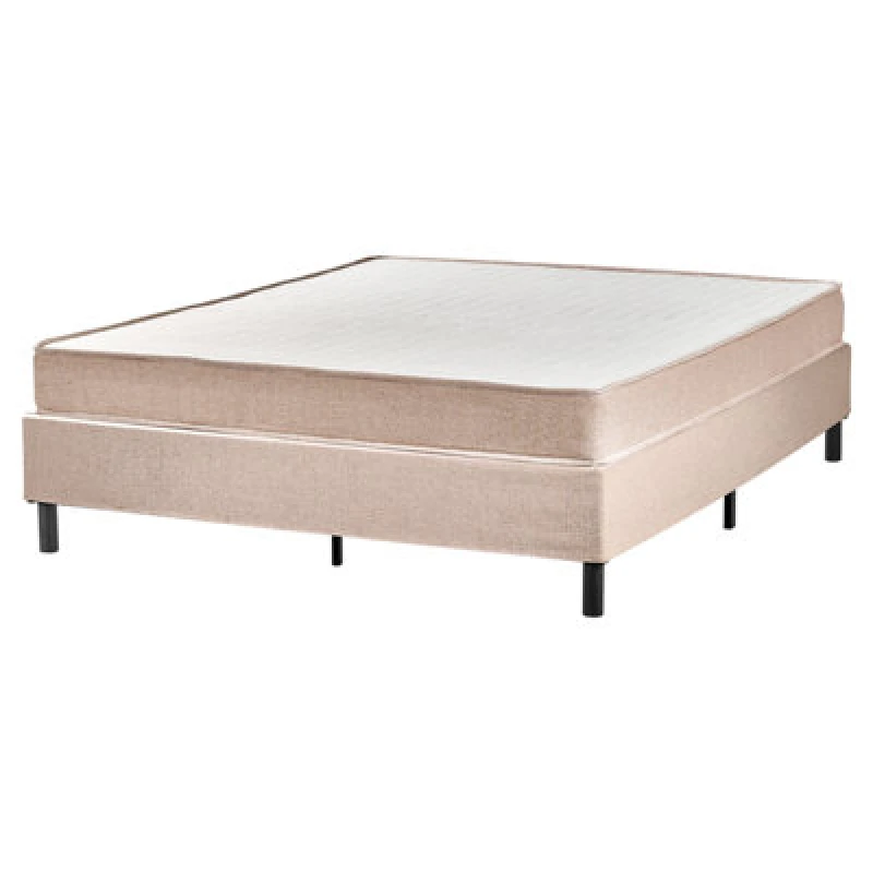 Image of Beliani Bed Without Headboard Fabric Countess 160 X 200 Cm (Eu King Size) Beige