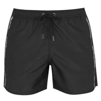 Image of Emporio Armani Tape Swim Shorts - Black