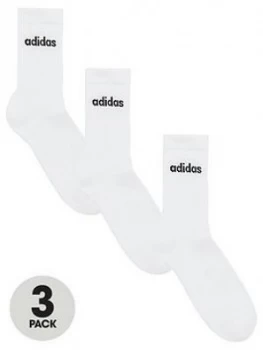 Image of Adidas 3 Pack Of Cushion Crew Socks - White