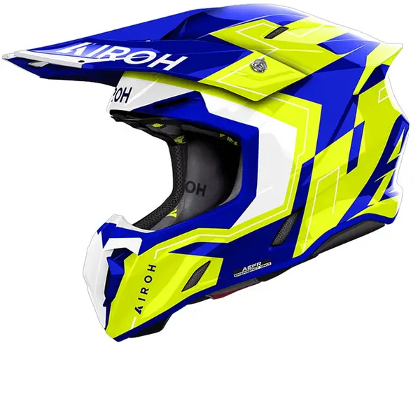 Image of Airoh Twist 3 Dizzy Blue Yellow Offroad Helmet Size S