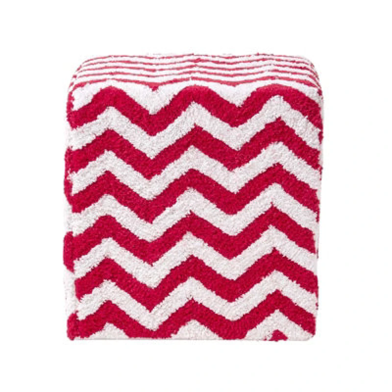 Image of Homescapes Cube Pouffe Tufted Cotton 36 x 36 x 38cm Red unisex