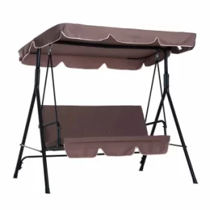 Image of Alfresco 3 Seater Swing Chair with Canopy, Brown