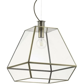 Image of Ideal Lux Lighting - Ideal Lux Orangerie - 1 Light Ceiling Pendant Burnished Finish