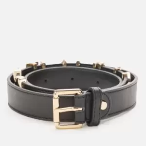 Image of Valentino Bags Womens Emma Winter Belt - Black/Gold - XS