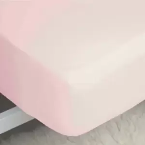Image of Belledorm 200 Thread Count 100% Egyptian Cotton 12" Deep Fitted Sheet, Powder Pink, Double