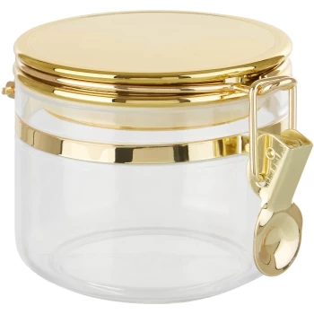 Image of Gozo Transparent Canister - Gold Finish Lid - Small