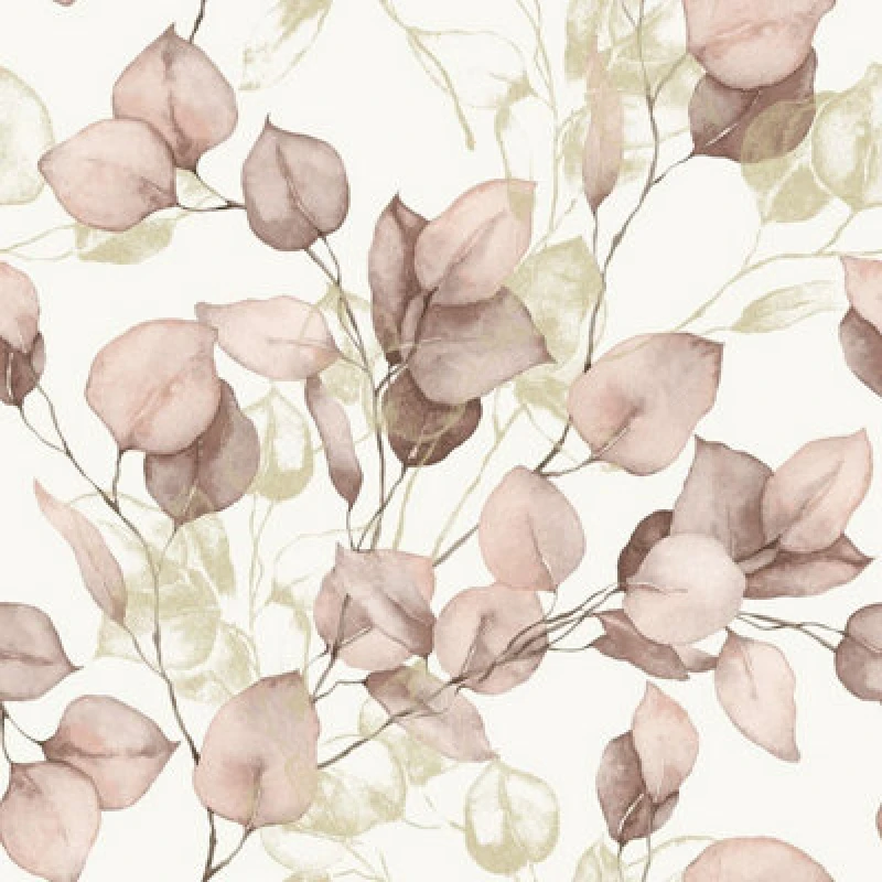 Image of Muriva Ltd Muriva Eucalyptus Blush Wallpaper, Pink 210502