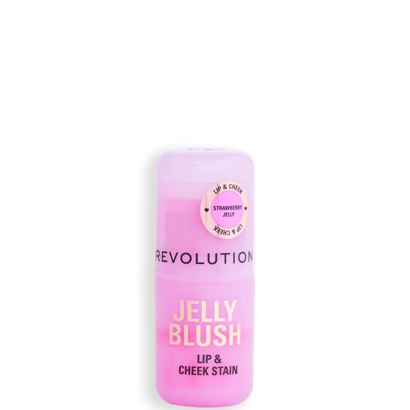 Image of Makeup Revolution Jelly Blush Stick Lip and Cheek Stain 5.5G Strawberry Pink