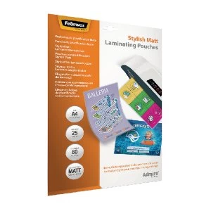 Image of Fellowes Admire Stylish Matt A4 Laminating Pouches 160 Micron Pack of