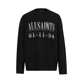 Image of AllSaints Codex Crew Sweatshirt - Black